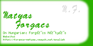 matyas forgacs business card